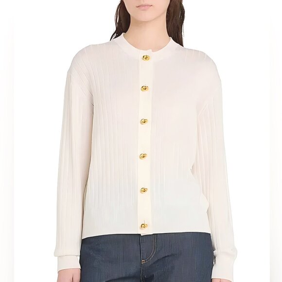 Bottega Veneta Ribbed Wool Cardigan Bottega Veneta Rib-Knit